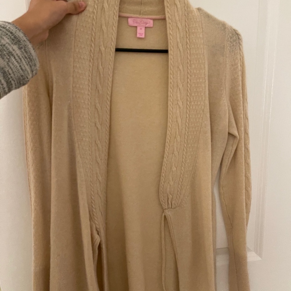 Lilly Pulitzer tan wrap cardigan